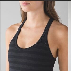 Lululemon Ebb To Street Tank Top Heathered Black size 2